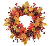 COLORSPEC Autumn Wreath, 61cm/24in Large Artificial Maple Pinecones Autumn Wreaths for Front Door Uk Wall Window Wedding Party Indoor Outdoor,Autumn Wreath for Home Halloween Thanksgiving Decor