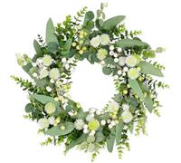 Colorspec Eucalyptus Wreaths for Front Door, 20in Spring Summer Wreath with Dandelion and berries, Artificial Wreath Decoration for Home Wall Window Farmhouse Wedding Indoor&Outdoor All Year Round
