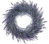COLORSPEC Lavender Wreath for Front Door,48 cm/19 inch Artificial Spring Summer Wreath Valentine Wreath, All Season UV Protection Outdoor Farmhouse Wreath For Wedding Party Home Wall,Fireplace