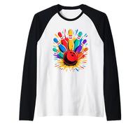 Colorsplash Bowling Game Lanes Pinball Ball Raglan Baseball Tee