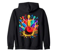 Colorsplash Bowling Game Lanes Pinball Ball Zip Hoodie