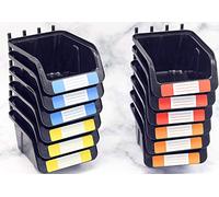 Colorstorm Pegboard Bins Kit 12 PACK Black Pegboard Parts Storage Tool Peg Borad Workbench Bins Organize Hardware,Attachments,Accessories (12 Pack)