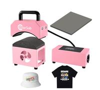ColorSub Hat Press Cap Heat Press Machine, Mini Portable Heat Transfer for Sublimation Printer with Curved Heater, Digital Temp& Time Controller, Silicone Mat (Pink)