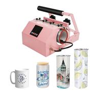 ColorSub Mug Heat Press Machine for 11-30oz Cylindrical Printer | Sublimation Tumbler Printing, DIY Blank Transfer Presse Mug Cup Water Bottle Glasses, Pink