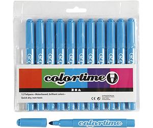 Colortime 12-Piece Colortime Marker, Light Blue