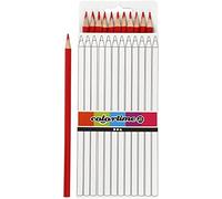 Colortime Colouring Pencils, Lead: 3 mm, L: 17 cm, red, Basic, 12pcs