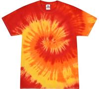 Colortone 100% Cotton Reactive Tie Dye T-Shirt for Women and Men, Blaze, XL