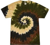 Colortone 100% Cotton Reactive Tie Dye T-Shirt for Women and Men, Camo Swirl, XL