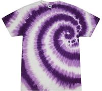 Colortone 100% Cotton Tie Dye T-Shirts for Men and Women, Swirl Purple, XL