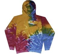 Colortone Kids Tie Dye Pullover Hoodies - Classic Fit No Drawstring Hooded Sweatshirts for Boys and Girls, Multi Rainbow, L