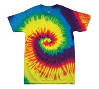 Colortone Rainbow Tie Dye Shirt Unisex Cotton Casual Fashion