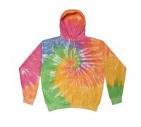 Colortone Rainbow Tie-Dye Unisex Hoodie TD31M-Long Sleeve Warm Hooded Sweatshirt