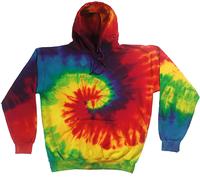 Colortone Rainbow Tie-Dye Unisex Hoodie TD31M-Long Sleeve Warm Hooded Sweatshirt