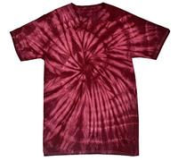 Colortone Spider Tie Dye T-Shirts for Men and Women - Unisex Short Sleeve Tie-Dye T Shirts for Adults, Spider Burgundy, Large