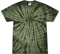 Colortone Spider Tie Dye T-Shirts for Men and Women - Unisex Short Sleeve Tie-Dye T Shirts for Adults, Spider Green, 3XL