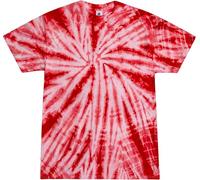 Colortone Spider Tie Dye T-Shirts for Men and Women - Unisex Short Sleeve Tie-Dye T Shirts for Adults, Spider White & Red, L