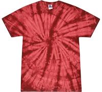 Colortone Spider Tie Dye T-Shirts for Men and Women - Unisex Short Sleeve Tie-Dye T Shirts for Adults, Spider Crimson, Large