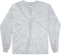 Colortone Tie Dye T-Shirts for Men and Women - Unisex Long Sleeve Tie-Dye T Shirts for Adults, Spider Silver, M