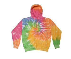 Colortone Unisex Rainbow Hand- Dyed Tie Dye Pullover Hoodie RW4121