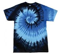 Colortone Women's Rainbow Tie-Dye Short Sleeve Heavyweight T-Shirt in Blue | Size: Small Colortone Blue S