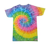 Colortone Women's Rainbow Tie-Dye Short Sleeve Heavyweight T-Shirt in Mid Blue | Size: Medium Colortone Mid Blue M