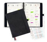 colortouch 2026 Diary A5 Weekly Planner, 14-Month Appointment Book, Softcover Daily Calendar with 2 Sheets Stickers, Ring Binder Vertical Weekly Monthly Planner, 30-Minute Intervals (Nov 25-Dec 26)