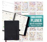 colortouch Pocket Calendar 2026 with 1000 Pieces Sticker Set for Planner, Sticker Journal for A5 Monthly Planner, 30 Minute Intervals Weekly Planner with Soft Cover, 14 Month Calendar (Nov 25-Dec 26)