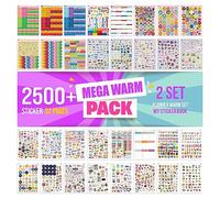 colortouch Sticker Set - 2500+ Pcs Monthly, Weekly, Daily Stickers - 32 Sheets Album for Planner, Organizer, Calendar, Notebook, Bullet Journal, Homework