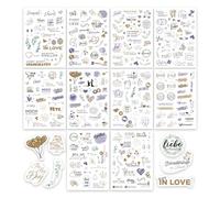 colortouch Wedding Guest Book Stickers (325 Designs), Wedding Stickers for Photo Album, 10 Sheets Wedding Stickers for Bullet Journal, Vintage Wedding Stickers (Lavender Sticker)