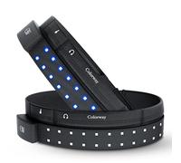 Colorway Led Running Belt - Day & Night Adjustable Waist Pack, Removable Light Strip, 3 Pouches for All Essentials, Reflective Running Gear for Men & Women (Rechargeable, Machine Washable)