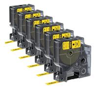 COLORWING Compatible with DYMO D1 Label Tape Black on Yellow 45018 S0720580 Replace for DYMO Label Tape D1 a45018 12mmx7m, for Dymo LabelManager 160 420P 210D 280 360D PnP Printer, 6-Pack