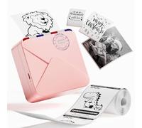 COLORWING Mini Thermal Pocket Printer - M02S Inkless Sticker Printer for Notes, 304dpi HD Portable Photo Printer, Bluetooth Mobile Printer for DIY, Study, Organization, Plan Journal, Pink