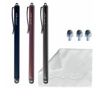 ColorYourLife 3-Pack 5.3'' Micro-Knit Mesh Tip Capacitive Stylus Pens for Touch Screens with Replaceable Fiber Tips, Universal Stylus Pens and Cleaning Cloth (Matt Black, Gun Grey, Matt Pink)
