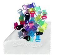 ColorYourLife 40 Pcs Hard Plastic Plugs Anti Dust Plugs Covers for Lightning Port Compatible with iPhone iPad and Microfiber Cleaning Cloth (Multicolor 2, Big Hole)