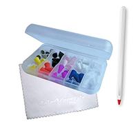 ColorYourLife 50 Pack Tips Silicone Covers Nibs for Apple Pencil 2nd 1st Generation with Microfiber Cloth in a Clear Box (Multi-Color)
