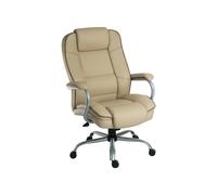 Colossal Duo Executive Cream Leather Office Chair, Cream, Fully Installed