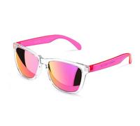 COLOSSEIN Sunglasses Womens,Classic Square Frame UV400 Mirrored Lens,Sunglasses Fit For Beach,Vacation,Driving, C1 - Pink+orange Mirrored Lens, 55