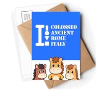 Colosseo Ancient Roman Italy Postcards Envelopes Cards Mailing Year Horse