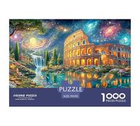 Colosseum by Waterfall in Starry Night 1000 Piece Jigsaw Puzzle Fantasy Architecture Great Gift for Boys, Girls, Men & Women 70x50cm/1000pcs