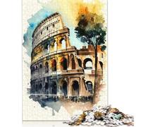 Colosseum Charm Watercolor Puzzle 500 Piece Adult Jigsaw Puzzle Puzzle Adult Jigsaw Puzzle Educational Game Challenge Toy 500pcs (52x38cm)