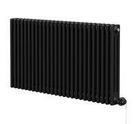 Colosseum Colore Horizontal Digital Thermostatic Electric Triple Column Radiator | Matt Black | Mild Steel | 600mm x 1177mm