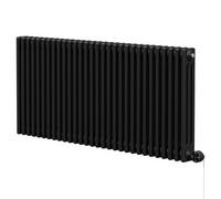 Colosseum Colore Horizontal Digital Thermostatic Electric Triple Column Radiator | Matt Black | Mild Steel | 600mm x 1355mm