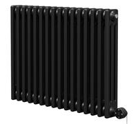 Colosseum Colore Horizontal Digital Thermostatic Electric Triple Column Radiator | Matt Black | Mild Steel | 600mm x 821mm