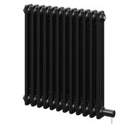 Colosseum Colore Horizontal Electric Double Column Radiator | Matt Black | Mild Steel | 600mm x 548mm