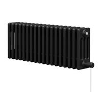 Colosseum Colore Horizontal Electric Quadruple Column Radiator | Matt Black | Mild Steel | 300mm x 812mm