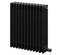 Colosseum Colore Horizontal Electric Quadruple Column Radiator | Matt Black | Mild Steel | 600mm x 548mm