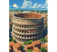 Colosseum Diamond Art Kits Adults, 5D Diamond Painting City, DIY Full Drill Cross Stitch Embroidery Crystal Art Kits, Crafts for Adults, Paintings for Room Decor, Gifts for Women 24x32 inch A-8862
