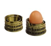 Colosseum Egg Cup Holder - Novelty Rome Souvenir Easter Egg Cups Stand for Soft & Hard Boiled Eggs, Breakfast Table Decor, Adult Kitchen Gift 2in1 (Colosseum Twin Pack Gold)