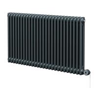 Colosseum Horizontal Digital Thermostatic Electric Double Column Radiator | Anthracite | Mild Steel | 600mm x 1164mm
