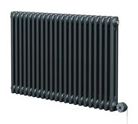 Colosseum Horizontal Digital Thermostatic Electric Double Column Radiator | Anthracite | Mild Steel | 600mm x 988mm